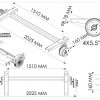 Axle -1500kg Bramber drawings and dimensions Waterproof Bearings 1510MBC - 4x5.5 PCD  2025mm