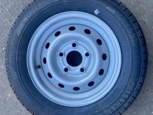 155x13 wheel and tyre 5x112pcd RATED at 500kg