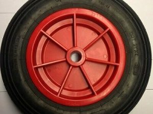 350X8 TYRE 250X8 RED PLASTIC RIM 26MM BORE
